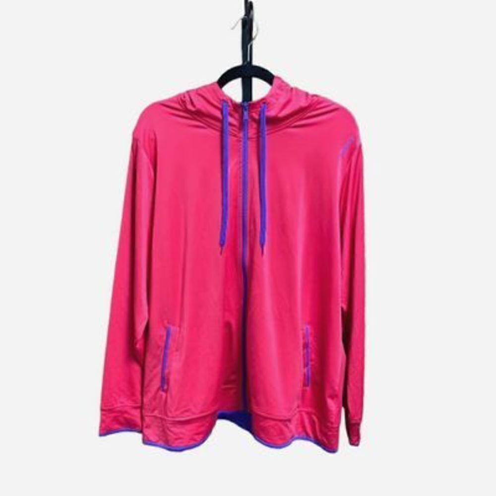 Reebok Pink & Purple Hooded Full-Zip Track Jacket Size 22/24 NEW